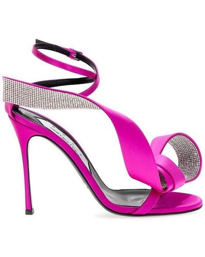 Sergio Rossi X Area Marquise Embellished Sandals - Pink