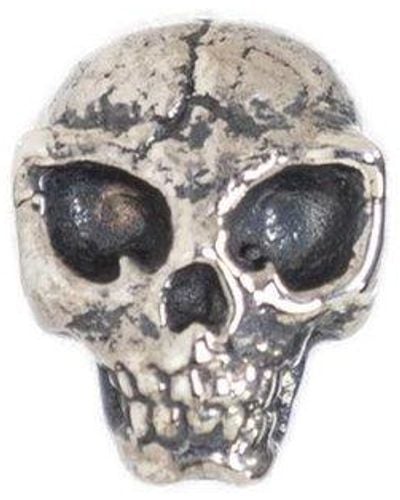 Yohji Yamamoto Distressed Finish Skull Earring - Metallic