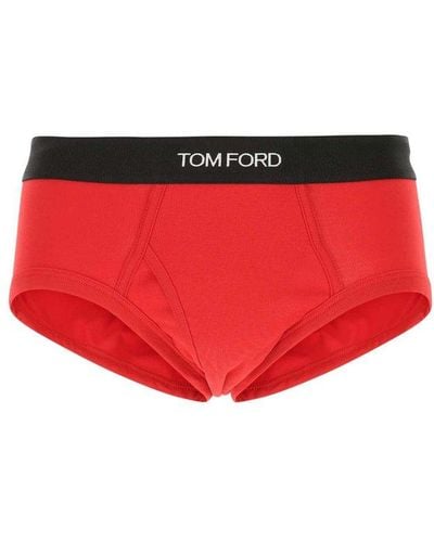 Tom Ford Logo Waistband Briefs - Red