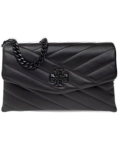 Tory Burch 'kira' Quilted Wallet With Chain - Black
