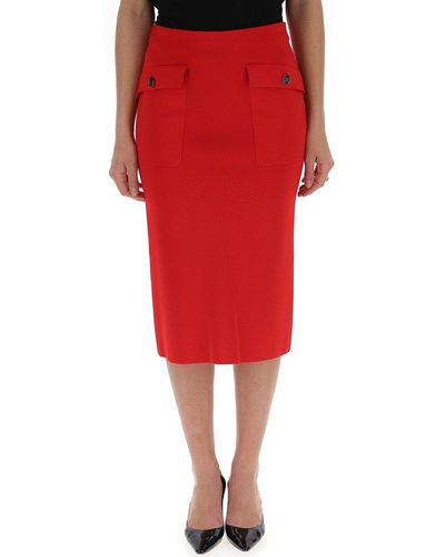 Givenchy Pocket Pencil Skirt - Red