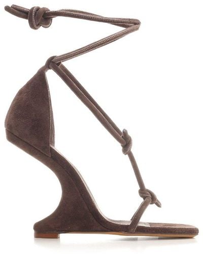 Rick Owens Square-toe High-heeled Sandals - Grey