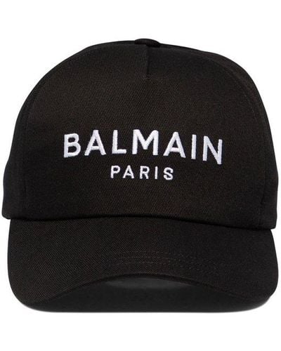 Balmain Logo Embroidered Cap - Black