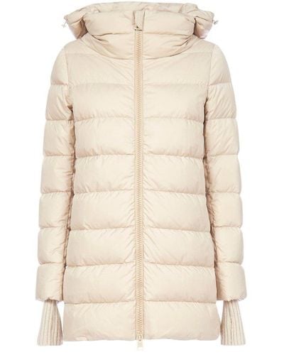 Herno Hooded Zip-up Puffer Jacket - Natural