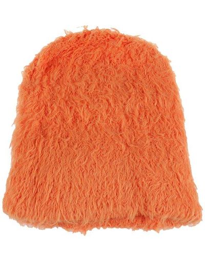 The Attico Textured Knit Beanie - Orange