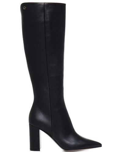 Gianvito Rossi Pointed-toe Knee-high Boots - Black