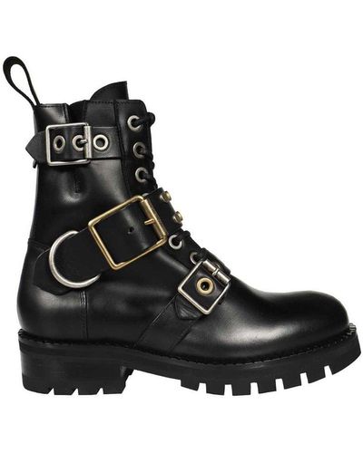 Vivienne Westwood Leather Combat Boots - Black