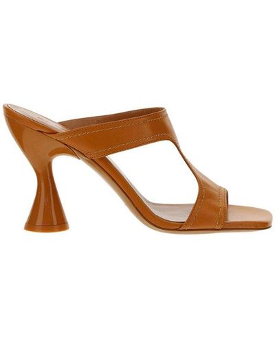 BY FAR Nadia Cut-out Heeled Sandals - Brown