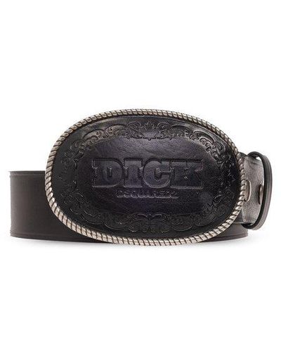 DSquared² Slogan Debossed Buckled Belt - Black