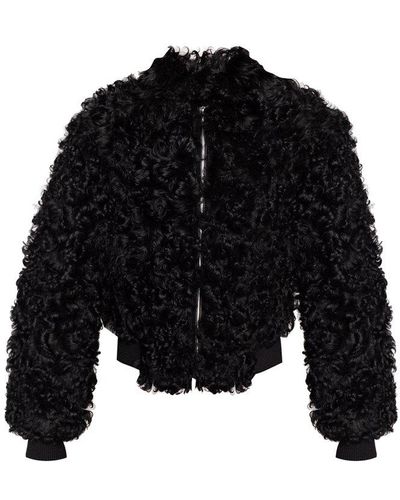 Bottega Veneta Cropped Fur Jacket - Black