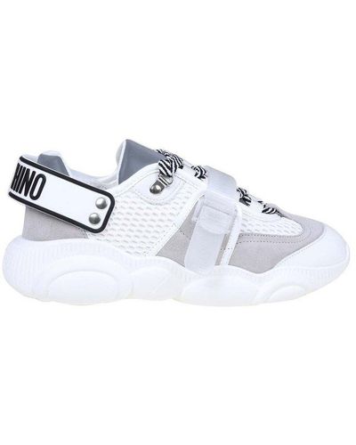 Moschino Teddy Meshed Low-top Sneakers - White
