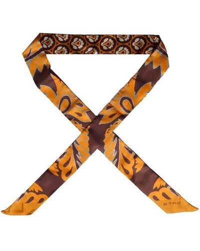 Etro Paisley-printed Twill Scarf - Brown