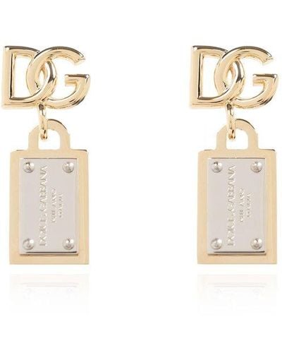Dolce & Gabbana Brass Clip-on Earrings, - White