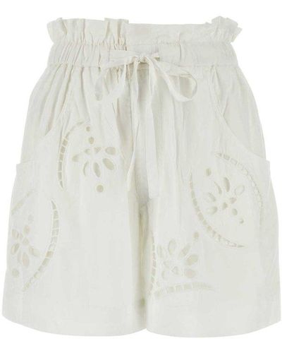 Isabel Marant Hidea Broderie-anglaise Shorts - White