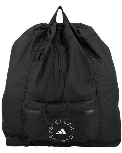adidas By Stella McCartney Brand-print Recycled-polyester Backpack - Black