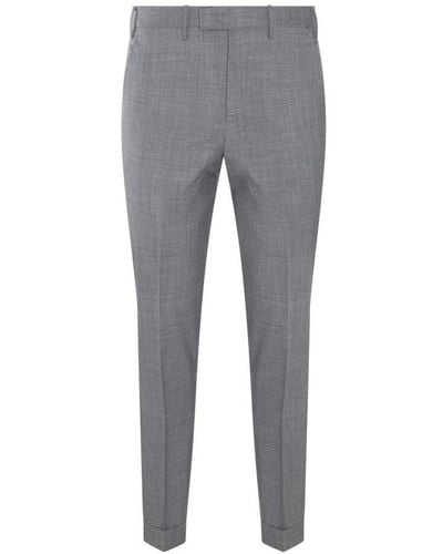 PT Torino Master Pressed Crease Slim-fit Trousers - Grey
