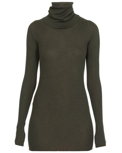 Rick Owens Ribbed High-neck Sweater - Green