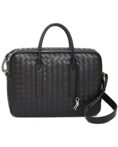 Bottega Veneta All-over Intrecciato Pattern Travel Bag - Black