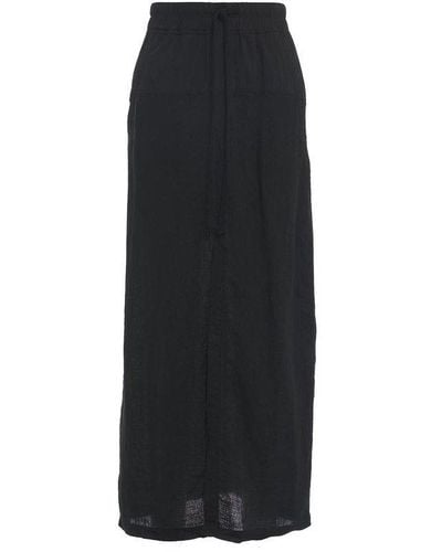 Thom Krom Front-slit Drawstring Long Skirt - Black