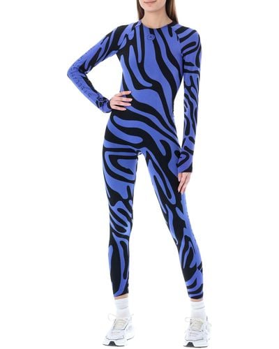 adidas By Stella McCartney X Wolford Open Back Jumpsuit - Blue