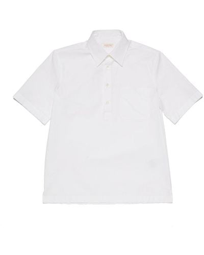 Valentino Button Detailed Short-sleeved Polo Shirt - White