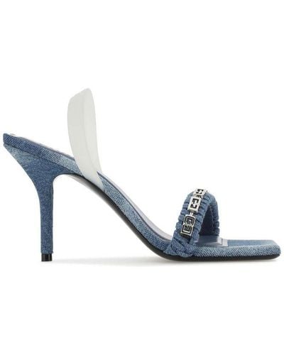 Givenchy G Woven Denim Heeled Sandals - Blue