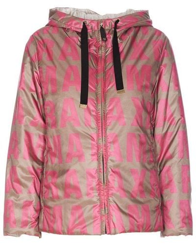 Max Mara Zip-up Drawstring Reversible Jacket - Pink