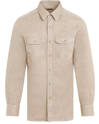 Tom Ford Pocket Patch Long-sleeved Shirt - Natural