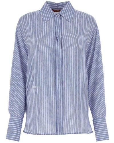 Max Mara Studio Buttoned Striped Shirt - Blue