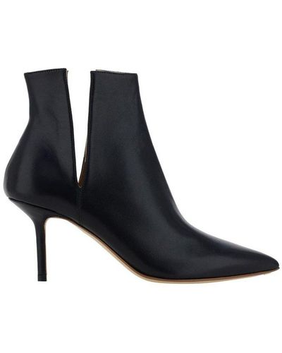 Francesco Russo Pointed Toe Ankle Boots - Black