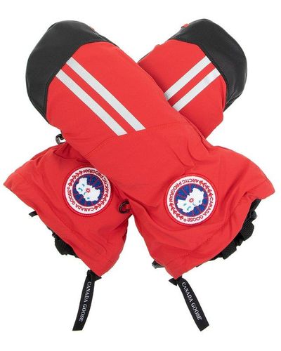 Canada Goose Gloves With Logo - Red