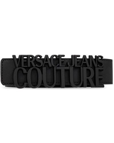 Versace Belt With Logo Buckle - Black