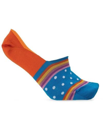 Paul Smith Patterned No-show Socks, - White