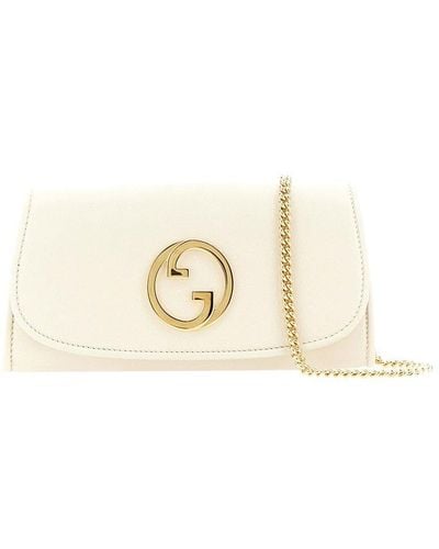 Gucci Logo Plaque Chain Linked Wallet - Natural