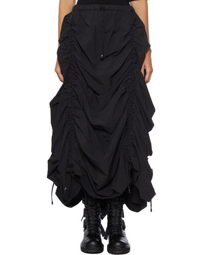 Junya Watanabe Voluminous Ruched Asymmetric Skirt - Black