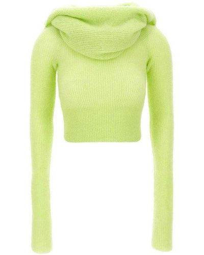Philosophy Di Lorenzo Serafini Off-the-shoulder Knitted Sweater - Green