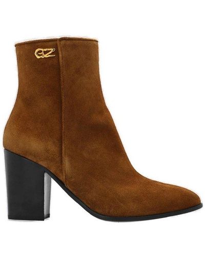 Giuseppe Zanotti Genesis Pointed Toe Ankle Boots - Brown