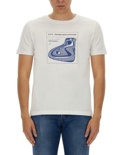 A.P.C. Graphic Printed Crewneck T-shirt - White