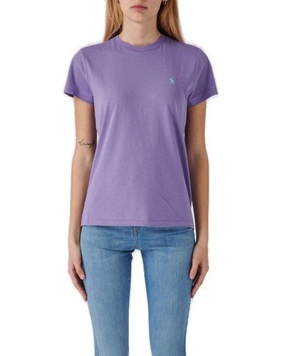Polo Ralph Lauren Logo-embroidered Crewneck T-shirt - Purple