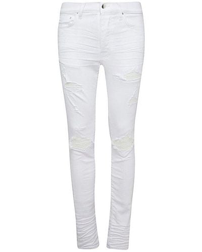 Amiri Distressed Skinny Cut Jeans - White
