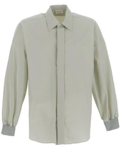 Alexander McQueen Concealed Fastened Shirt - Grey
