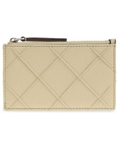 Tory Burch Leather Card Case, - Natural