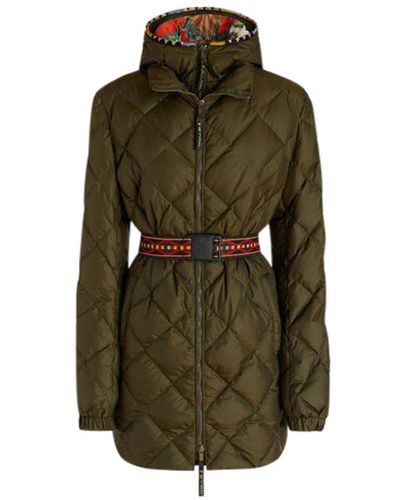 Etro Quilted High-neck Coat - Green