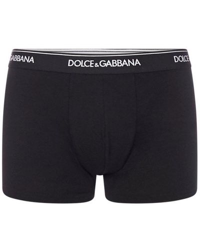 Dolce & Gabbana Two-pack Stretch-cotton Boxer Briefs - Black