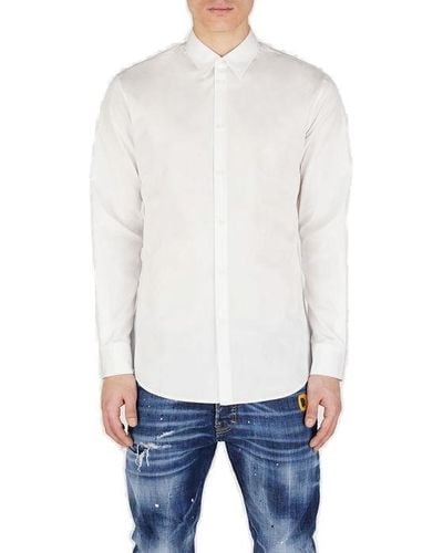 DSquared² Curved Hem Buttoned Shirt - White
