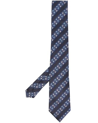 Etro Geometric-pattern Silk Tie - Blue