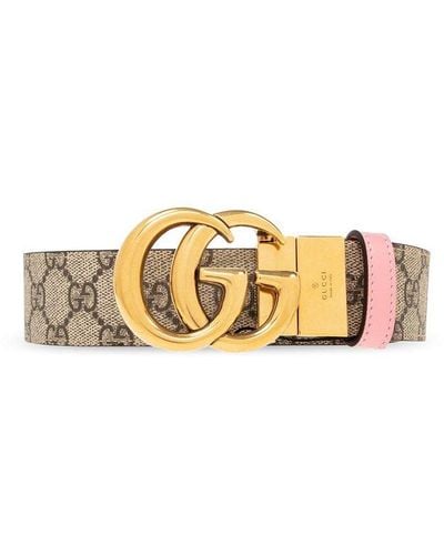 Gucci Reversible Belt With Logo - Metallic