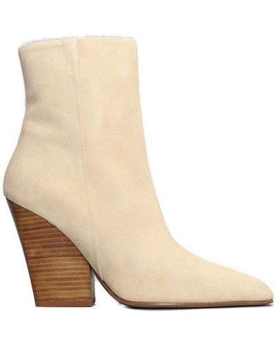 Paris Texas Pointed Toe Ankle Boots - Natural