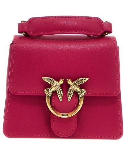 Pinko Love One Micro Hand Bags Fuchsia - Red