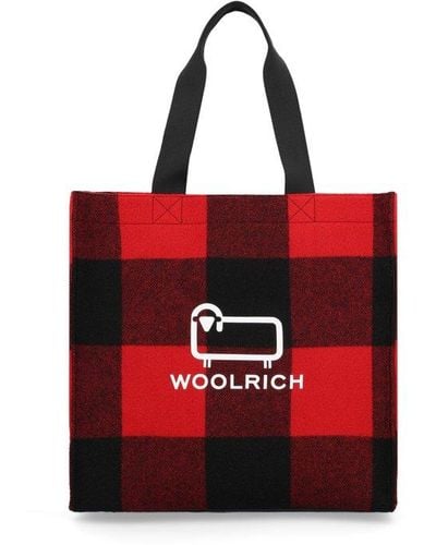 Woolrich Borsa Tote In Lana. - Red